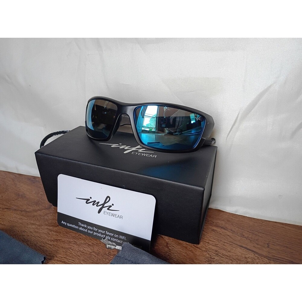 INFI Eyewear IN808C Polarized Sunglasses Black Blue Lens